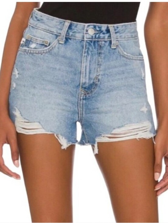 Abercrombie & Fitch Pants - Abercrombie & Fitch Light Blue Distressed High-Rise Denim Shorts Size Woman's